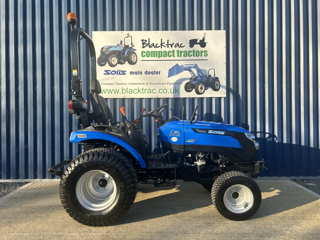 Used Solis 26 Shuttle 4WD Compact Tractor On Turf Tyres