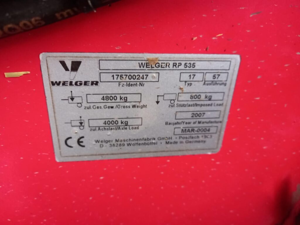 LELY WELGER RP535 ROUND BALER