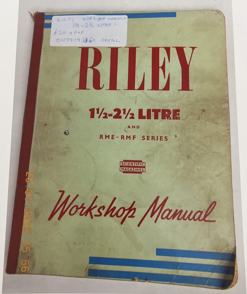 Riley one and a half to two and a half litre RME - RMF series workshop manual