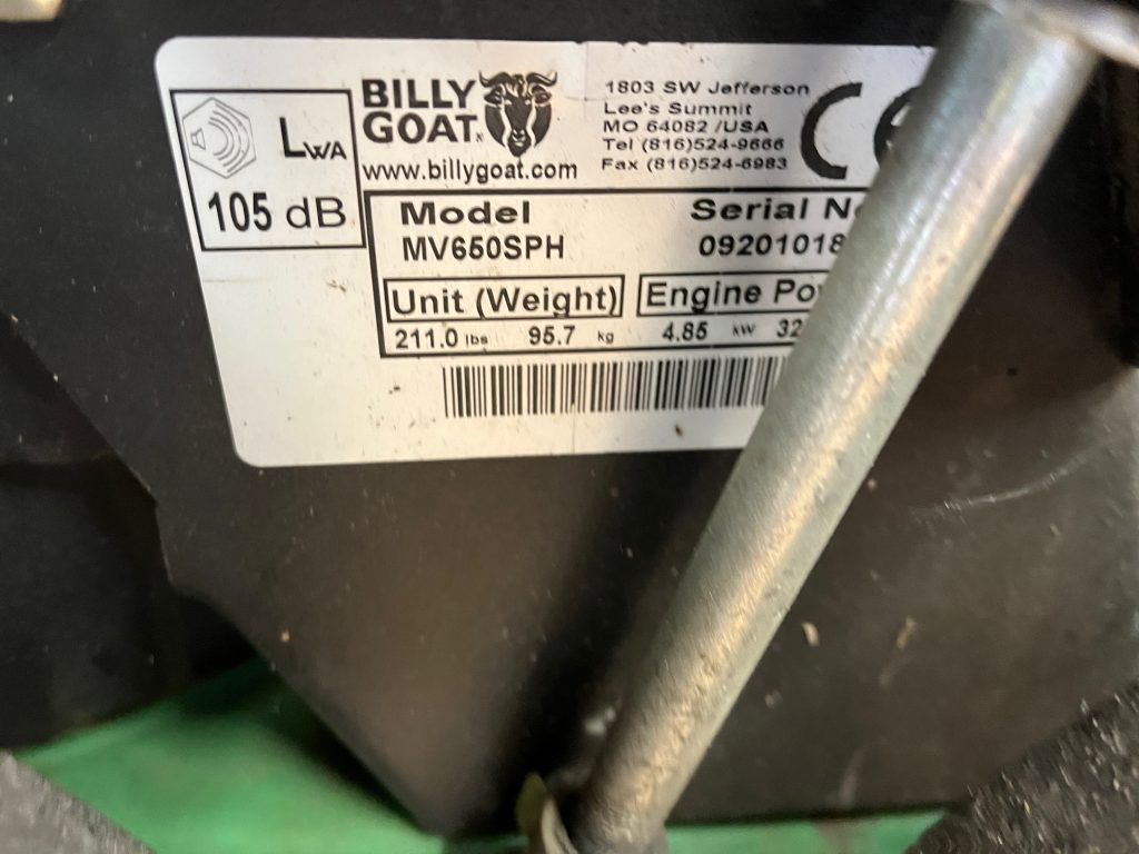 Bill Goat MV650 SPH leaf collector
