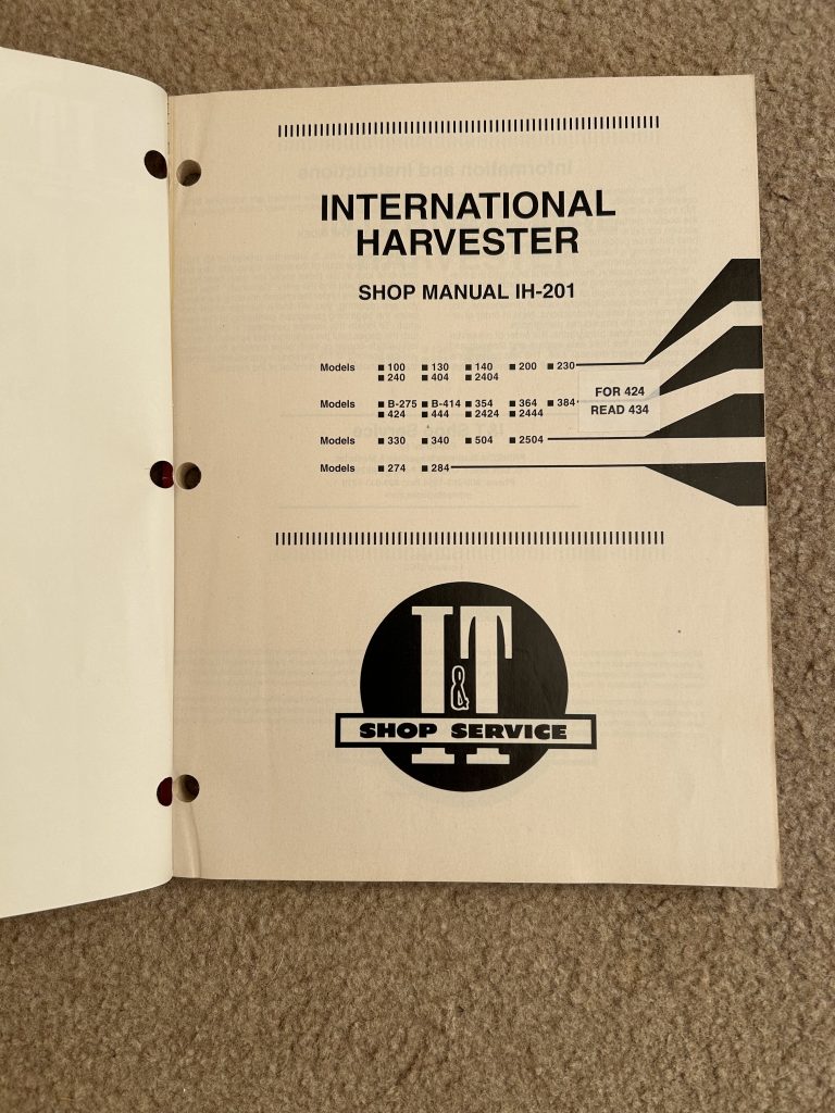 International Tractors Workshop Manual