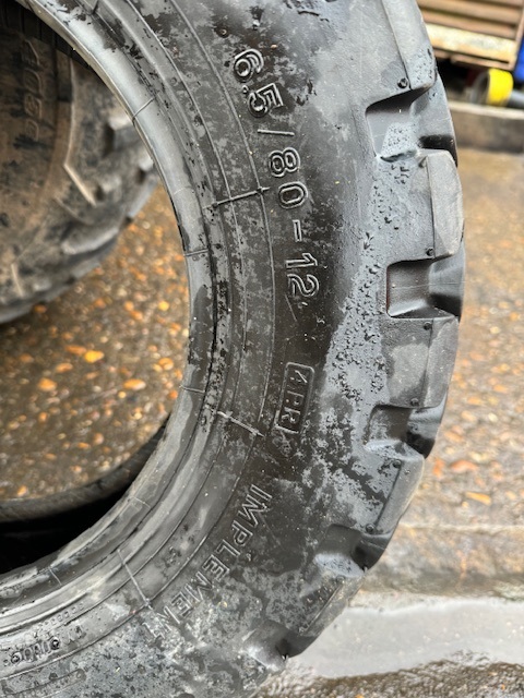 Pair of Pirelli 6.5-80-12 Tyres
