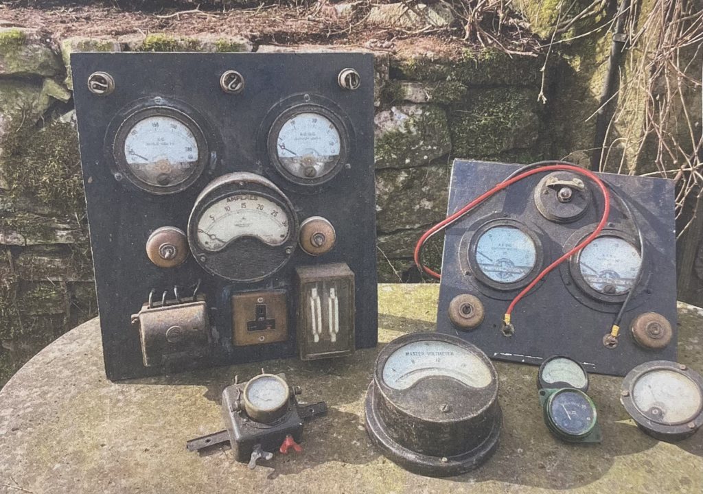 Grand array of vintage ameters and voltmeters