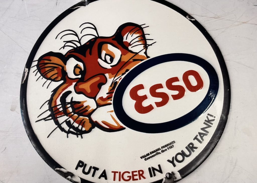 Esso Tiger Enamel Sign