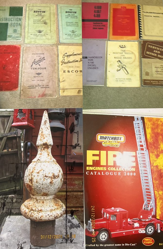 Handbooks, 'Matchbox' Fire Engines catalogue and cast iron signal finial
