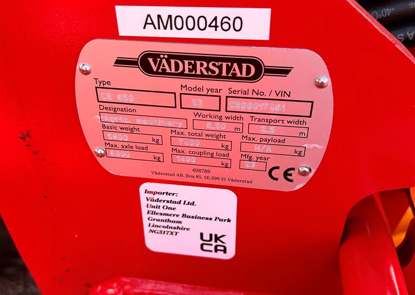 Vaderstad CR650 Cultivator