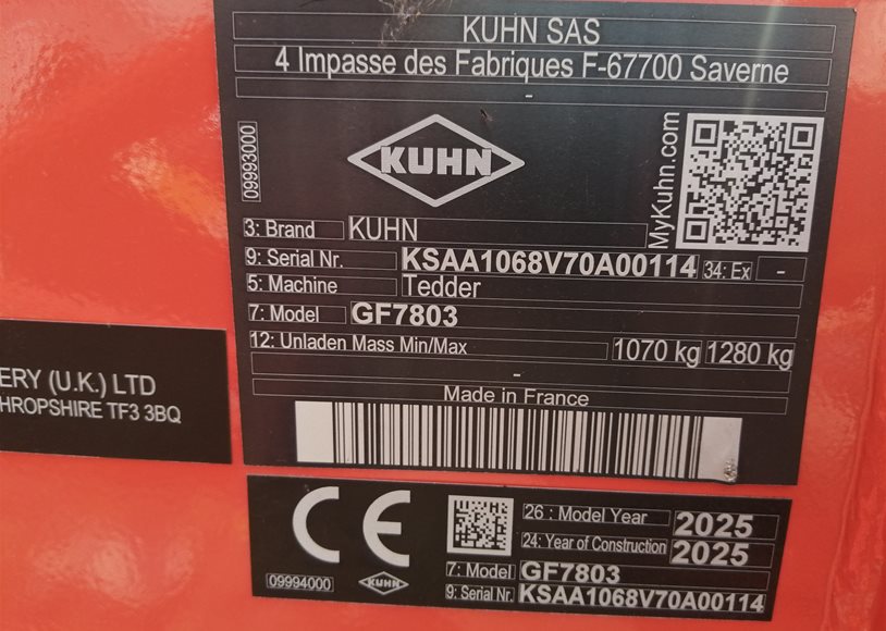 Kuhn GF7803 Tedder