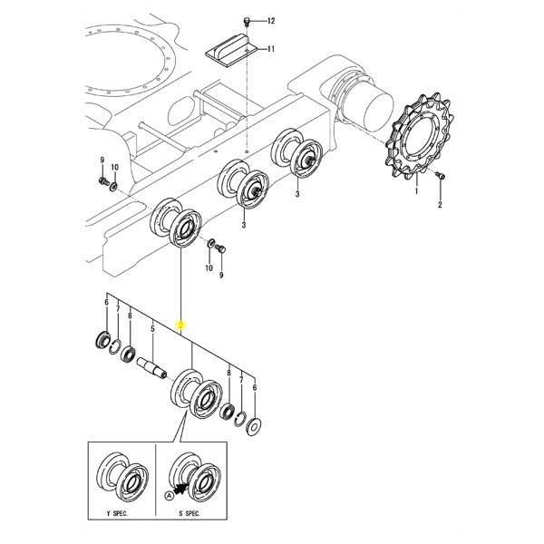 Yanmar Genuine Bottom Roller VIO17