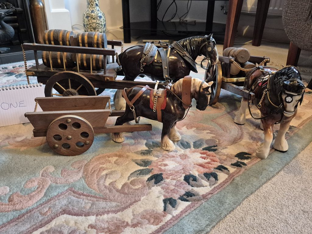 Two Large Heavy Horses and Carts