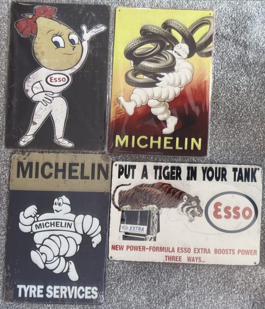 4 tin signs 8x12 size