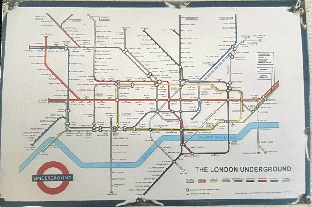 London Underground map enamel sign