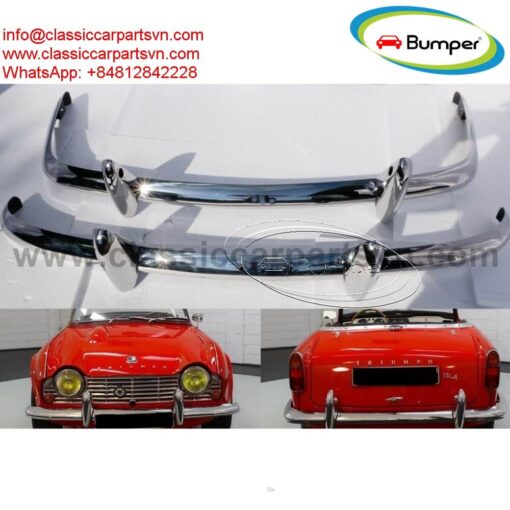 Triumph TR4 (1961-1965) bumpers by stainless steel new