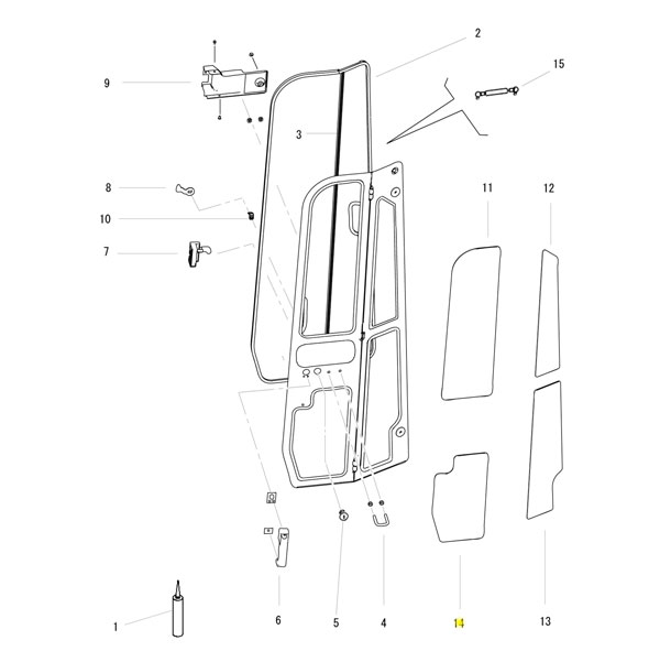 Yanmar Genuine Bottom Left Door Glass Vio27-6