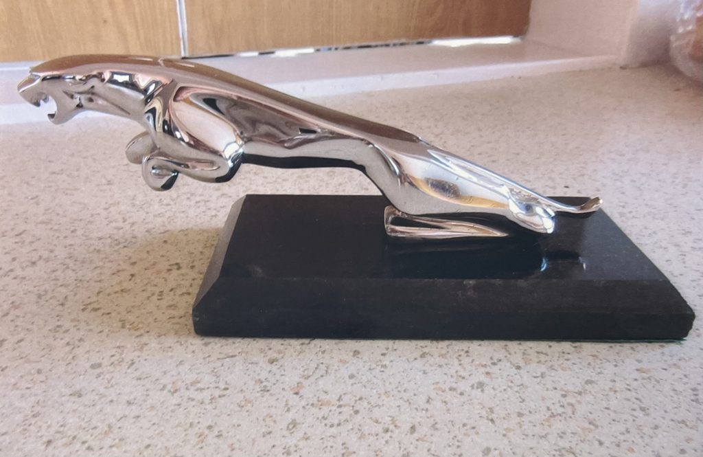 MK 2 Jaguar Chrome Mascot on marble base