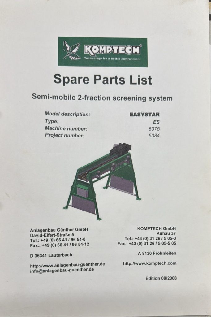 Komptech Semi-mobile 2-fraction screening system with CRS NI Ltd hopper and feed conveyor