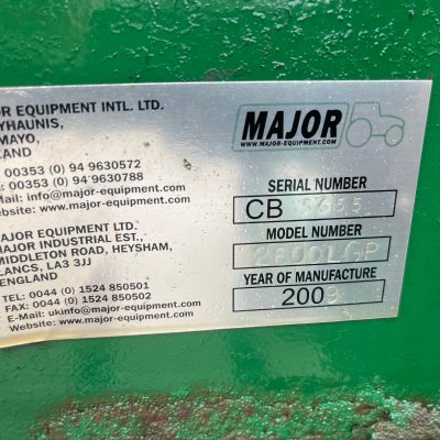 Major 2600 Gallon LGP Slurry Tanker