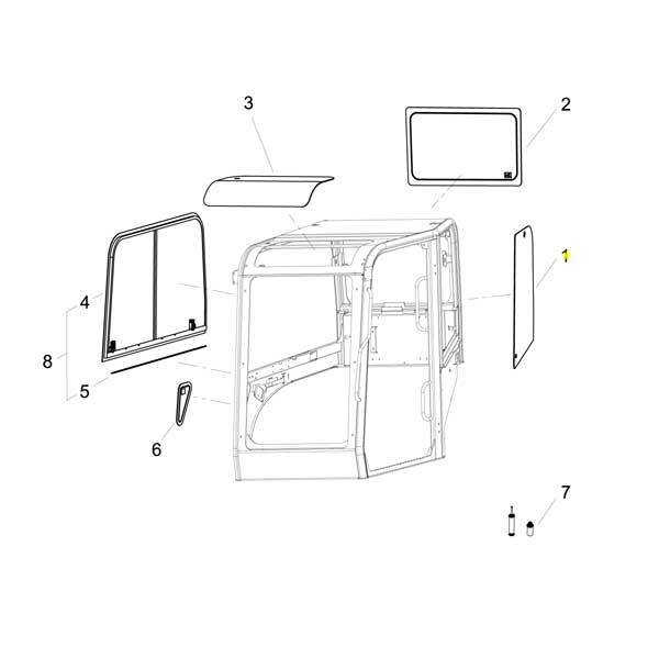 Yanmar Genuine Cabin Left Glass SV60