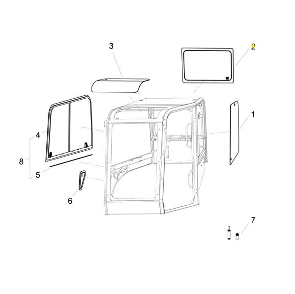 Yanmar Genuine Cabin Rear Glass SV60