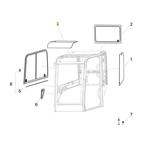 Yanmar Genuine Cabin Roof Glass SV60