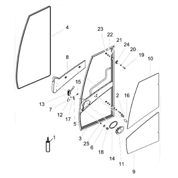 Yanmar Genuine Bottom Door Glass SV100-1