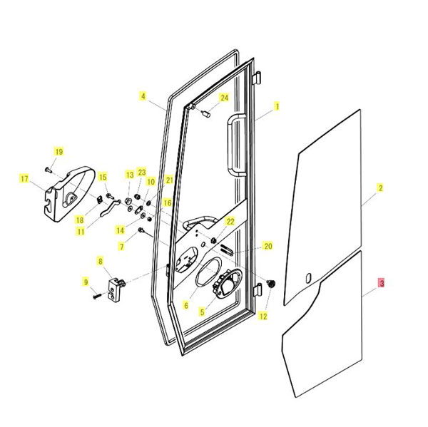 Yanmar Genuine Lower Door Glass SV17VT