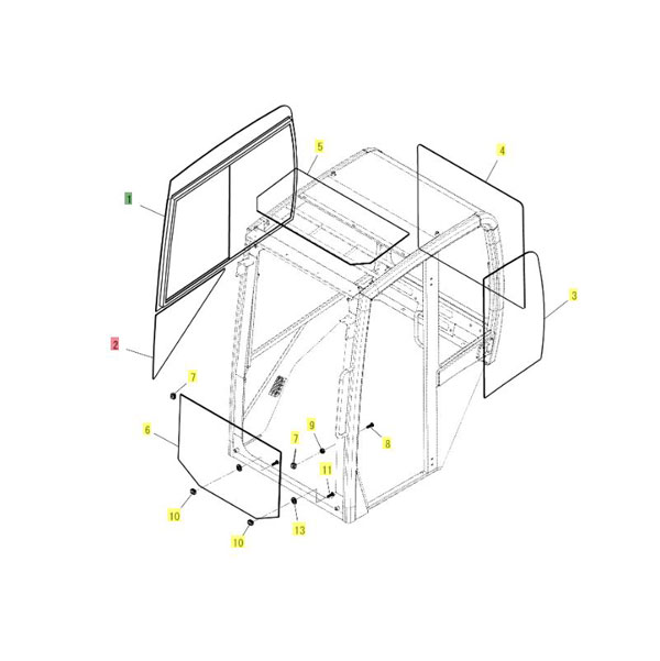 Yanmar Genuine Lower Side Glass SV17VT