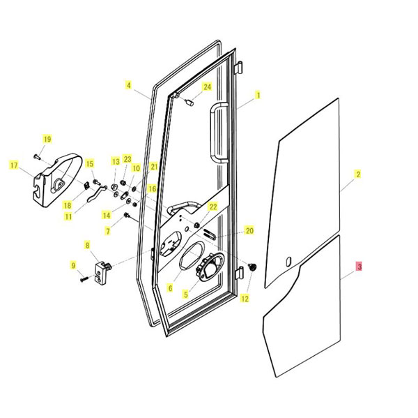 Yanmar Genuine Lower Door Glass SV17VT