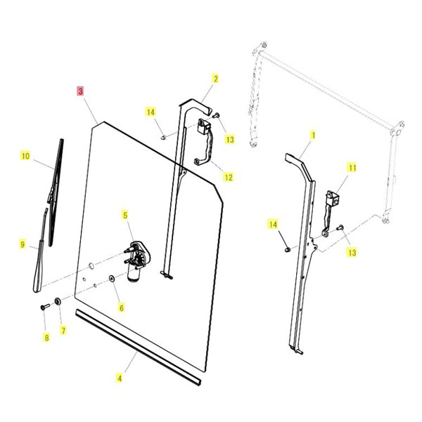 Yanmar Genuine Front Upper Glass SV17VT