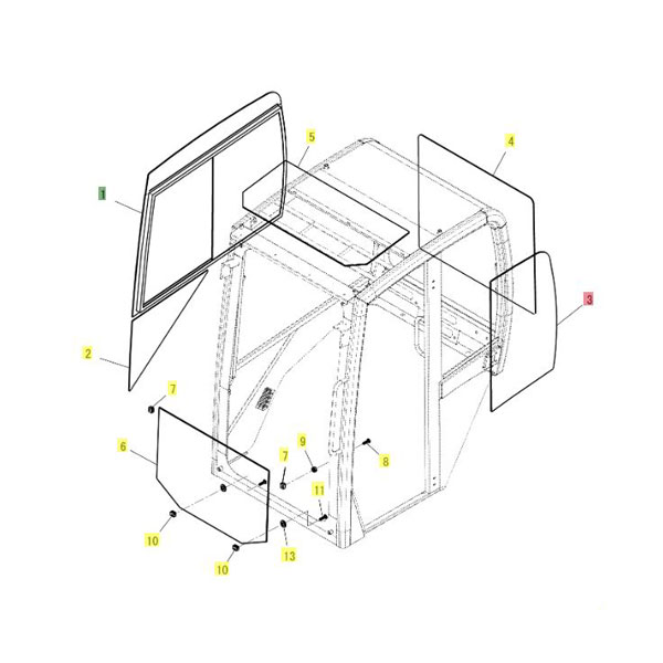 Yanmar Genuine Left Side Glass SV17VT