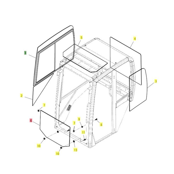 Yanmar Genuine Front Lower Window SV17VT