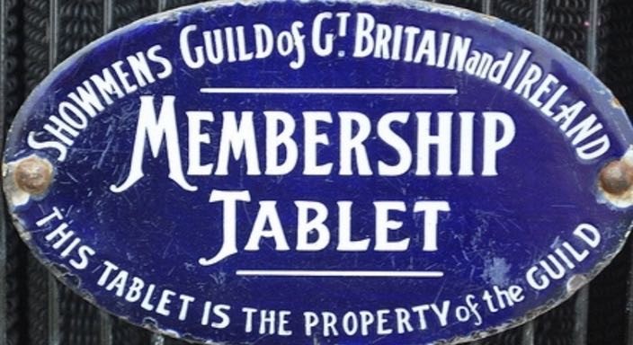 Wanted showmens guild enamel tablet