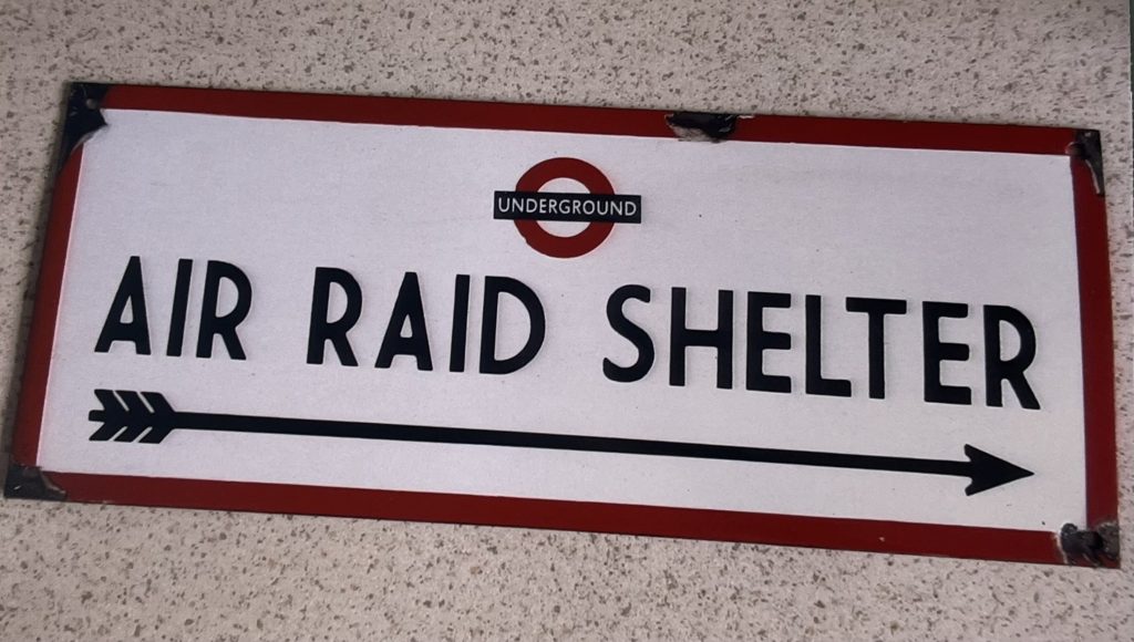 London Underground Shelter Enamel Sign