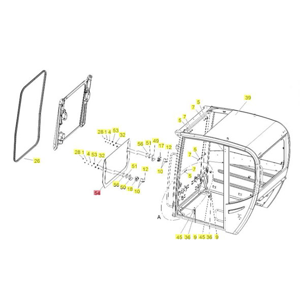 Yanmar Genuine Lower Front Glass SV85