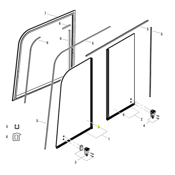 Yanmar Genuine Front Bay Glass Vio27-6