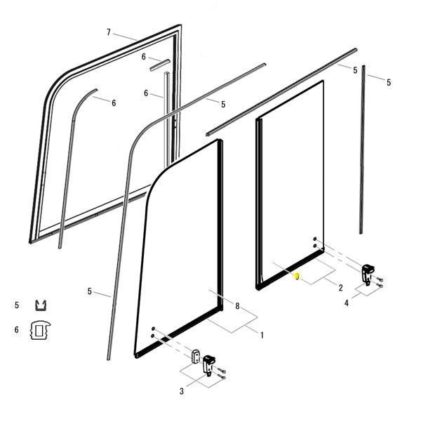 Yanmar Genuine Rear Bay Glass Vio27-6