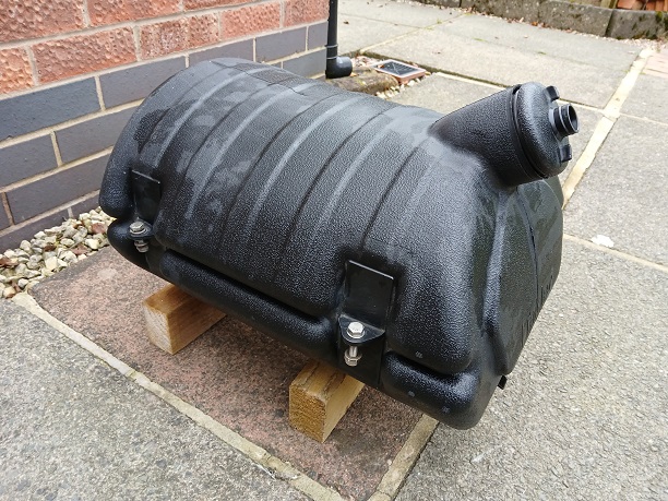 Plastic moulded TAKLER brand water tank with tap