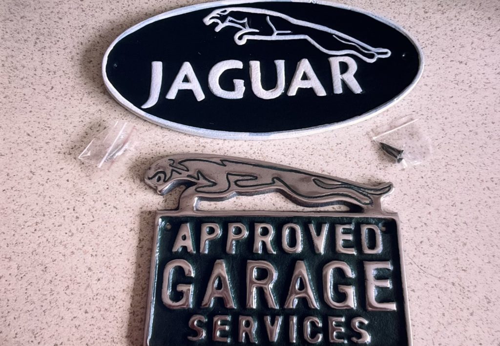 2 Jaguar Cast Ally Signs