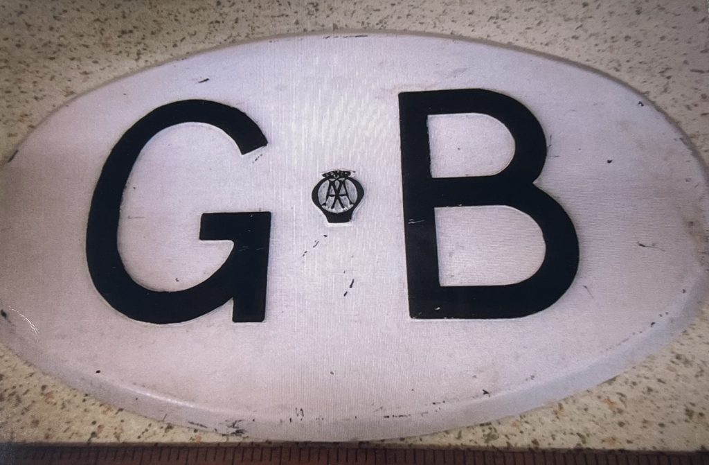 Large AA GB Touring Plate 1950s