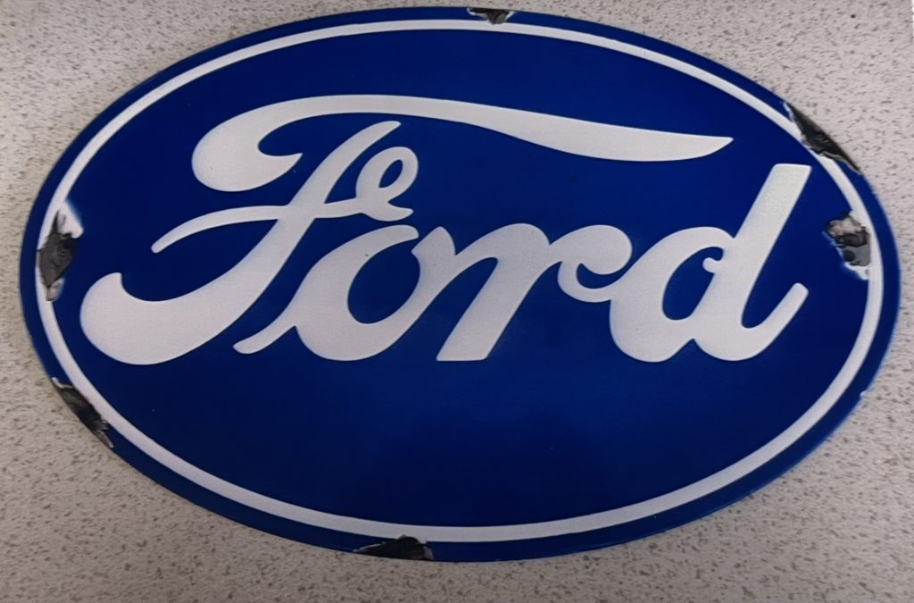 Large Ford Oval Enamel Sign