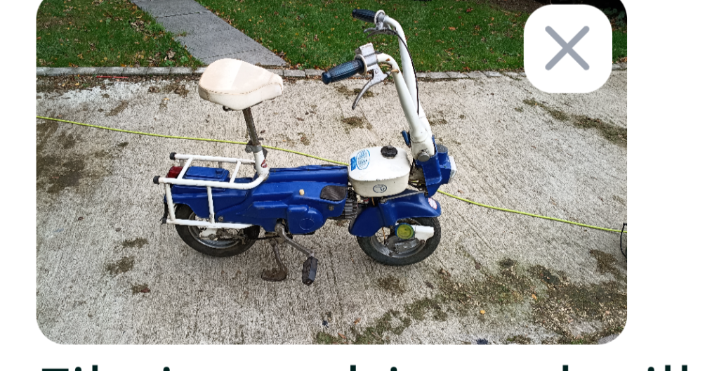 Cheeky boy fold up moped