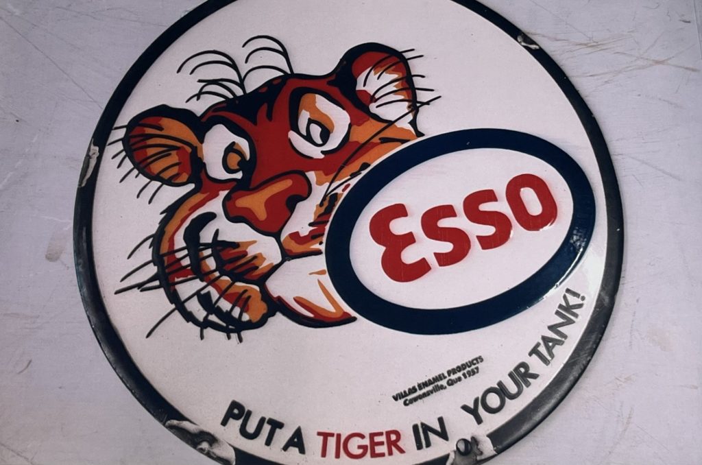 Tiger in Your Tank Esso Enamel Sign