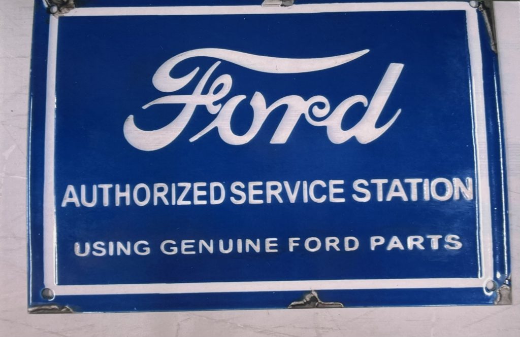 Enamel Sign Ford Authorized Service Station