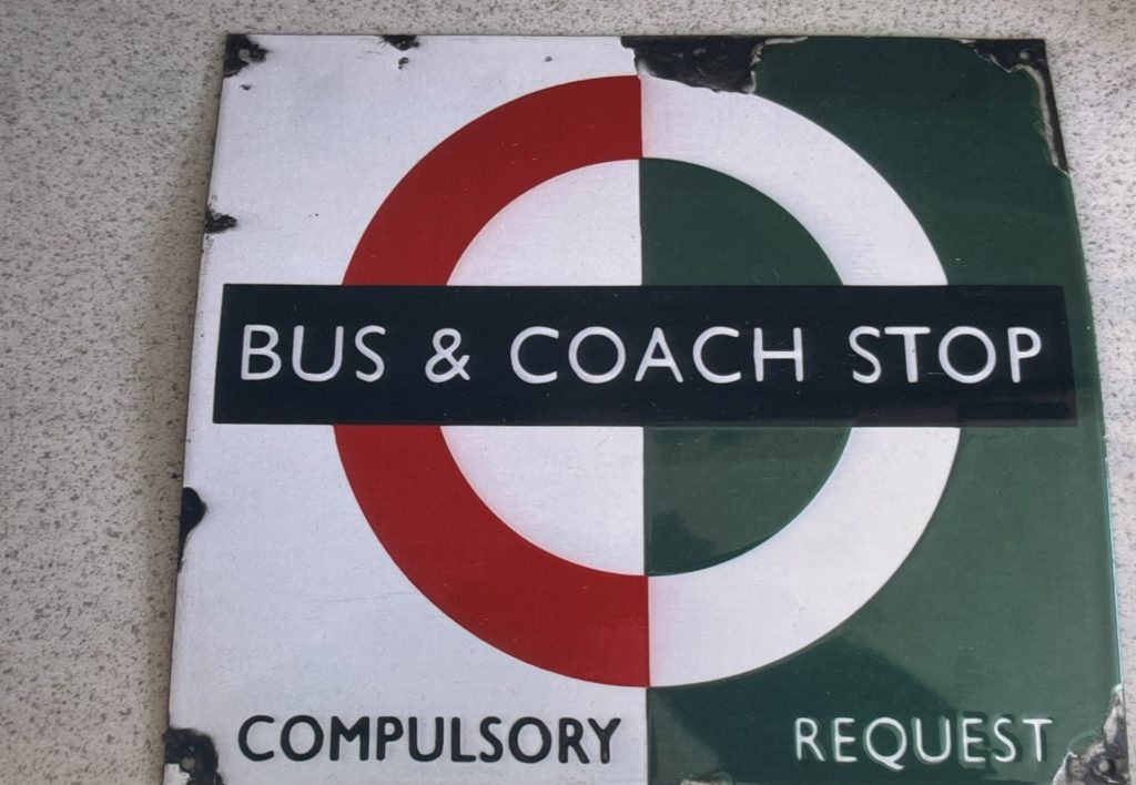 Enamel Bus & Coach Stop