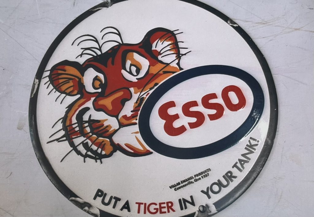 Esso Put A Tiger In Your Tank enamel sign