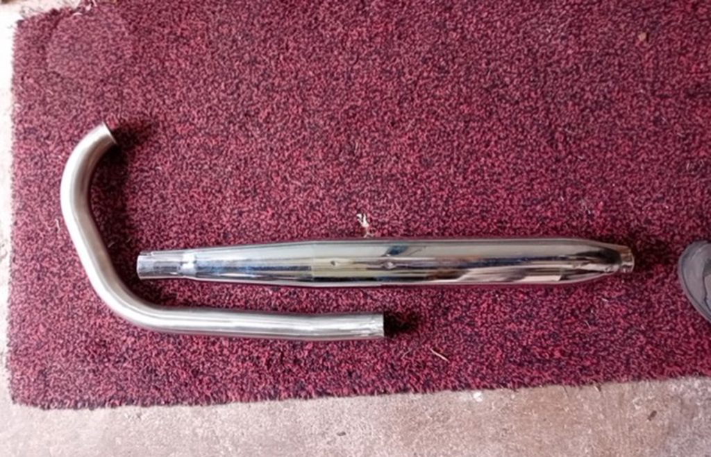 Villiers 9E stainless steel exhaust