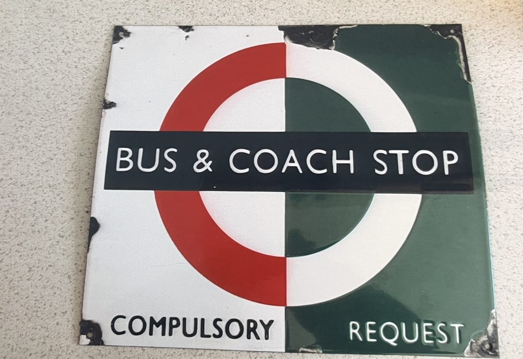 Enamel Sign Bus & Coach Stop