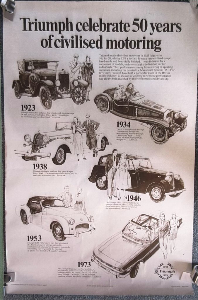 Original 1973 Triumph 50 Year Poster