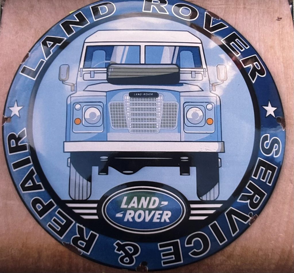 Landrover Service & Repair Enamel Sign