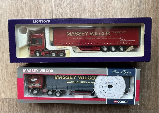 Massey Wilcox ERF Curtainsider (Corgi) & Scania Curtainsider (Lion - Very Rare)